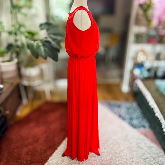 Vintage 1970s Ayres Unlimited Red Maxi Dress | Greek Goddess | Size 10 - Picture 4 of 16